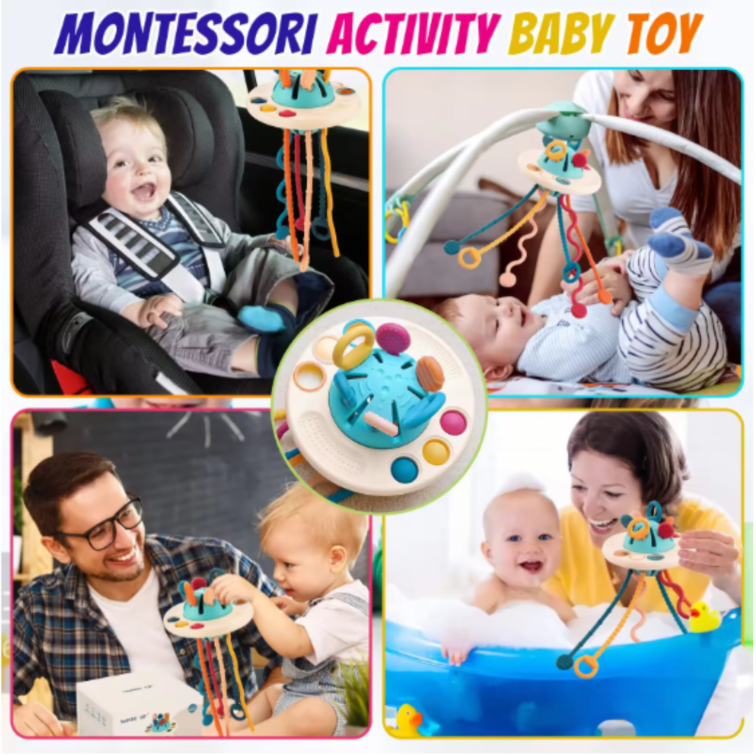 Baby Silicon Push-Pull String Toy