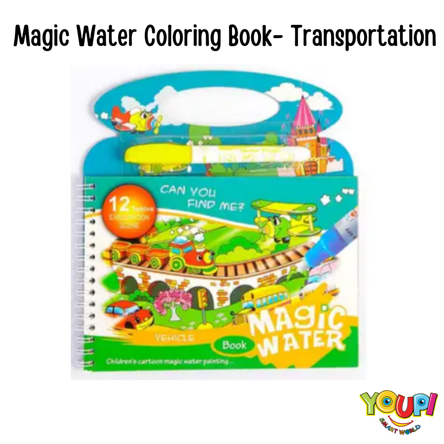 Magical Water Coloring Booklet- Transportation