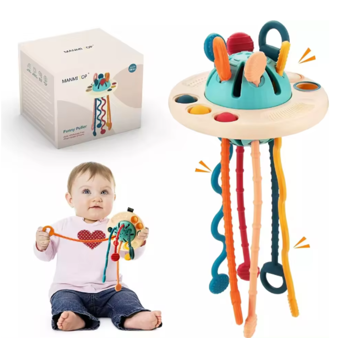 Baby Silicon Push-Pull String Toy