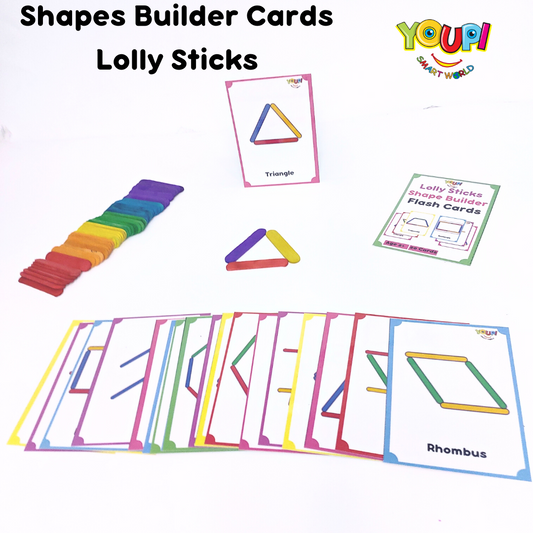 Shapes Builder Cards + Lolly Sticks
