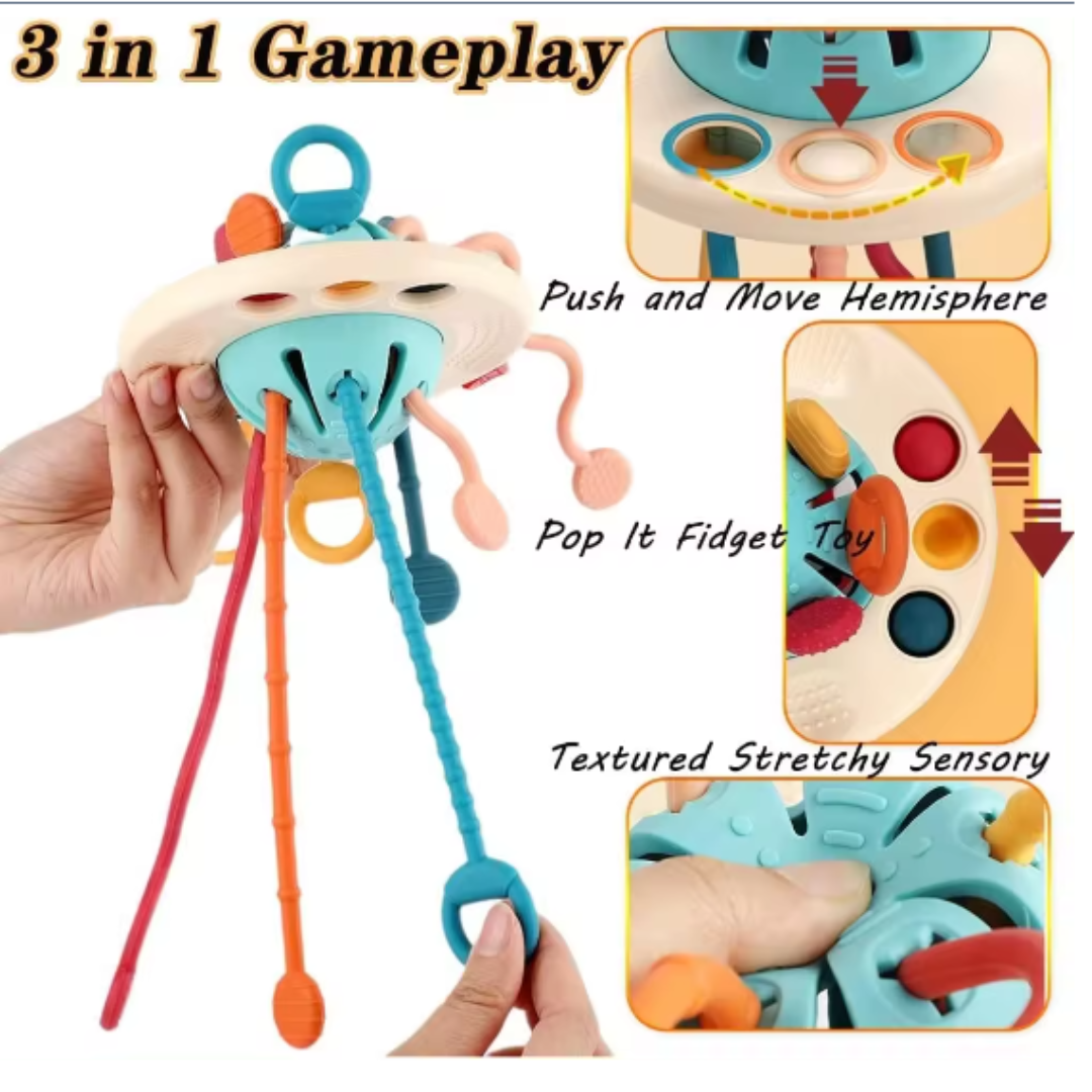 Baby Silicon Push-Pull String Toy