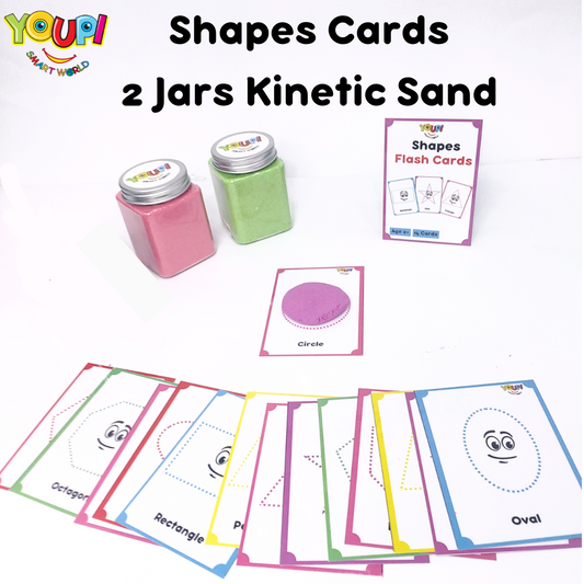 Shapes Cards + 2 Jars Kinetic Sand